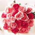 Mixed pink rose bouquet